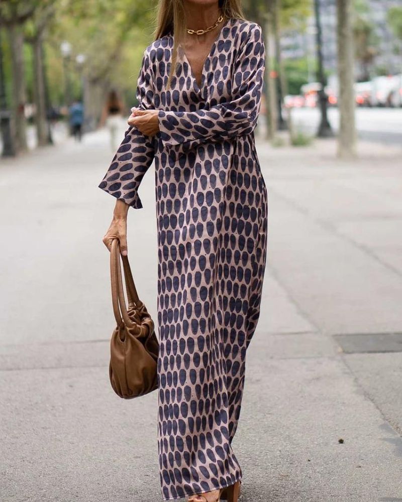 SOIRA - VESTIDO MAXI CON IMPRESIÓN OVALADA