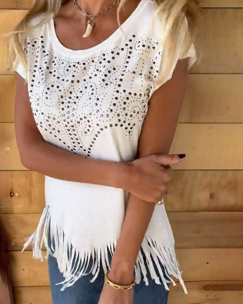 MASOVA – CAMISETA CON FRANJAS Y ESTAMPADOS METÁLICOS