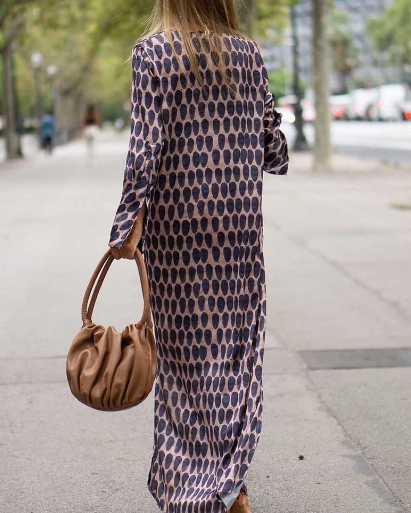 SOIRA - VESTIDO MAXI CON IMPRESIÓN OVALADA