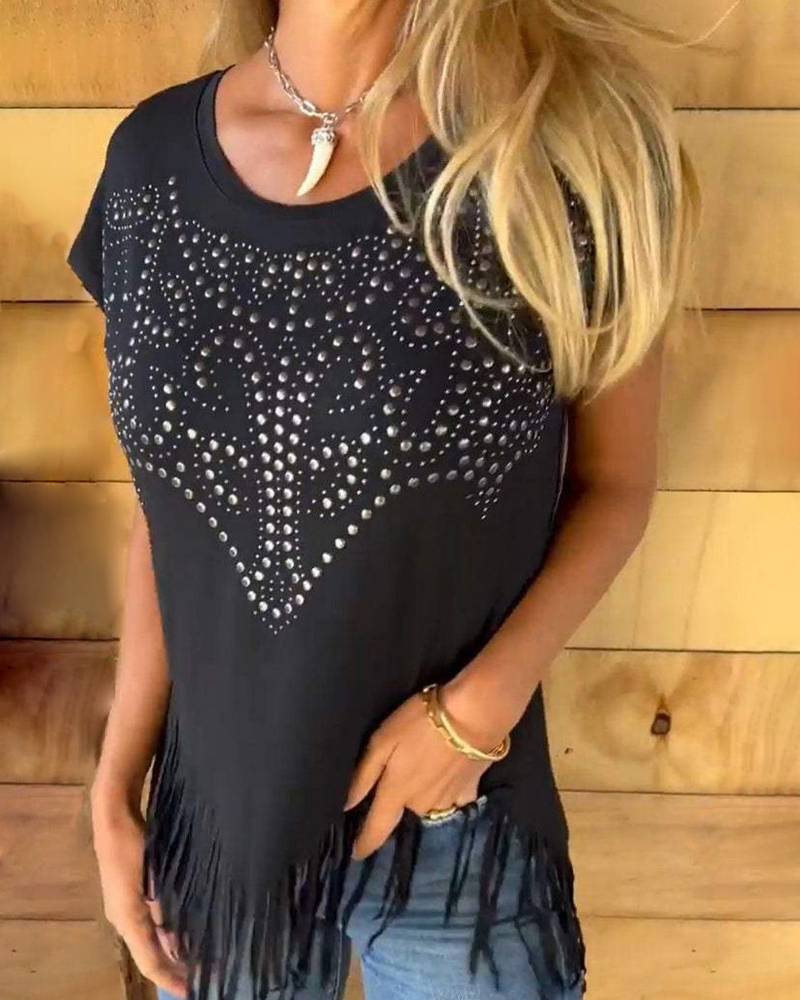 MASOVA – CAMISETA CON FRANJAS Y ESTAMPADOS METÁLICOS