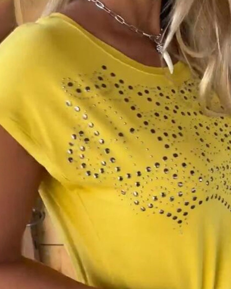 MASOVA – CAMISETA CON FRANJAS Y ESTAMPADOS METÁLICOS