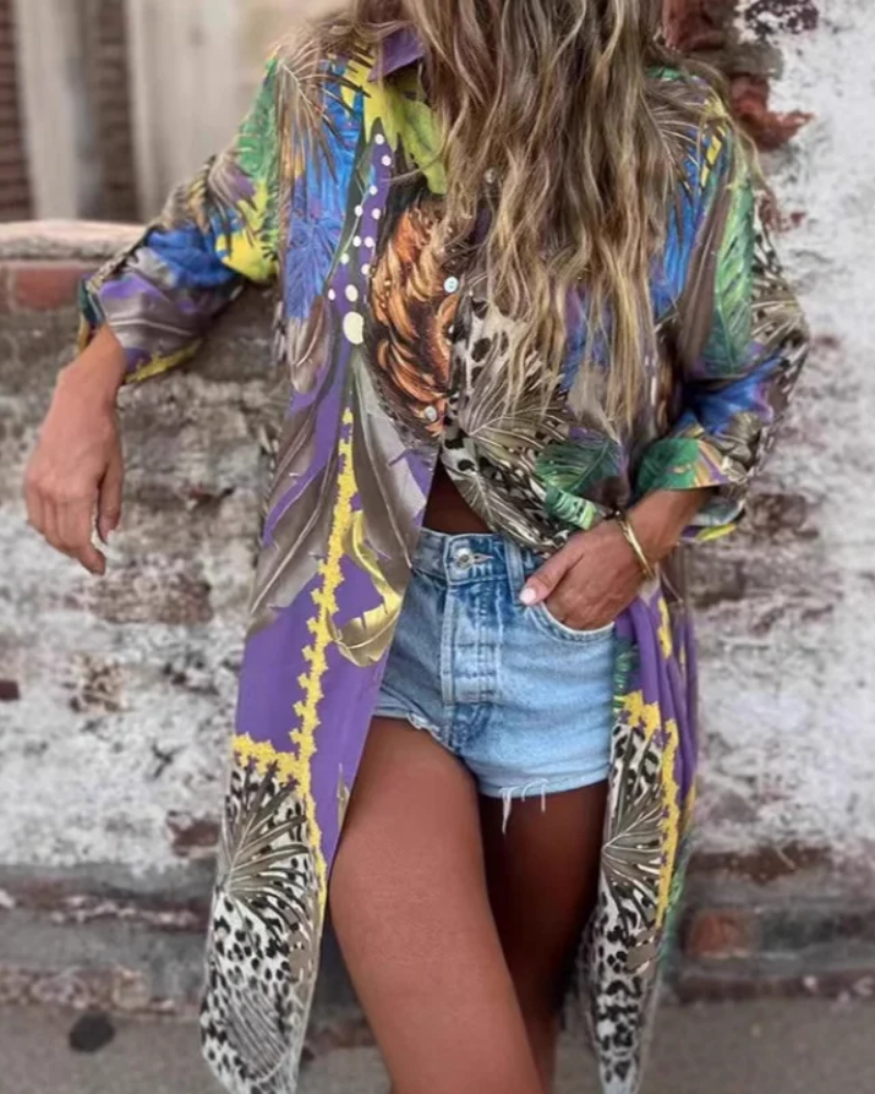 MAROVA – VESTIDO IMPRESO DE MANGAS LARGAS