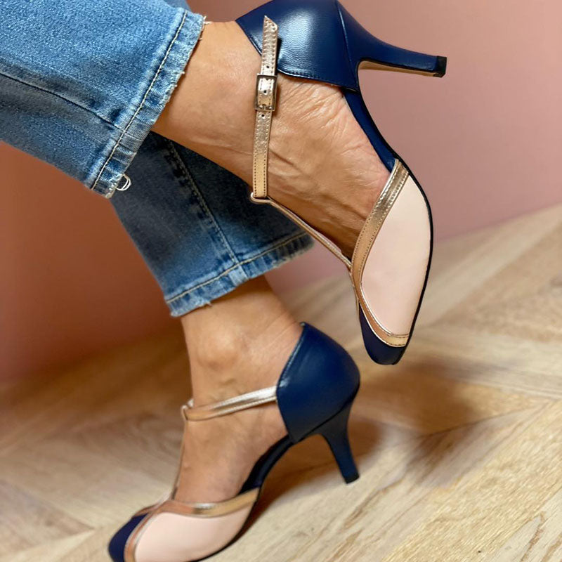 Alessia™ | Coloridos y cómodos zapatos de tacón T-Strap con punta redonda