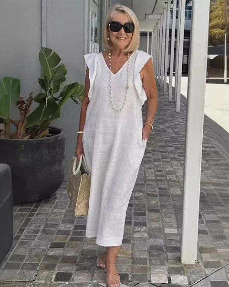 GLORIA – VESTIDO LARGO DE LINO