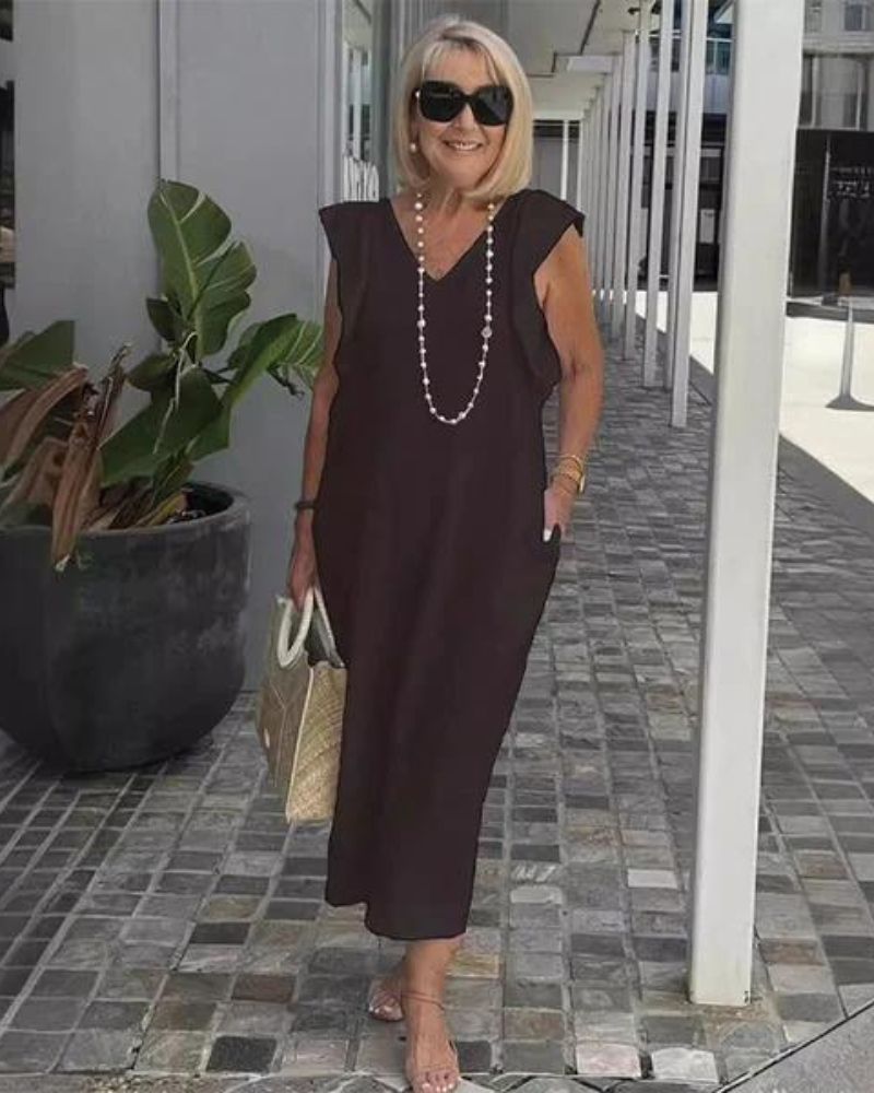 GLORIA – VESTIDO LARGO DE LINO