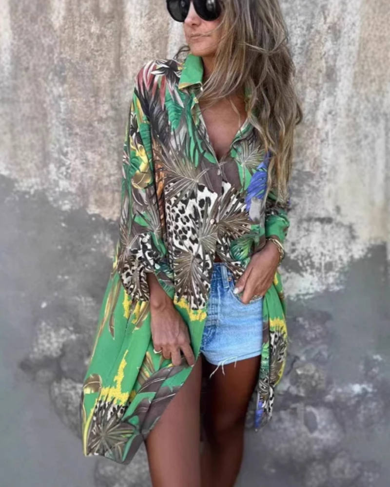 MAROVA – VESTIDO IMPRESO DE MANGAS LARGAS