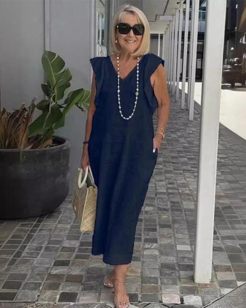 GLORIA – VESTIDO LARGO DE LINO