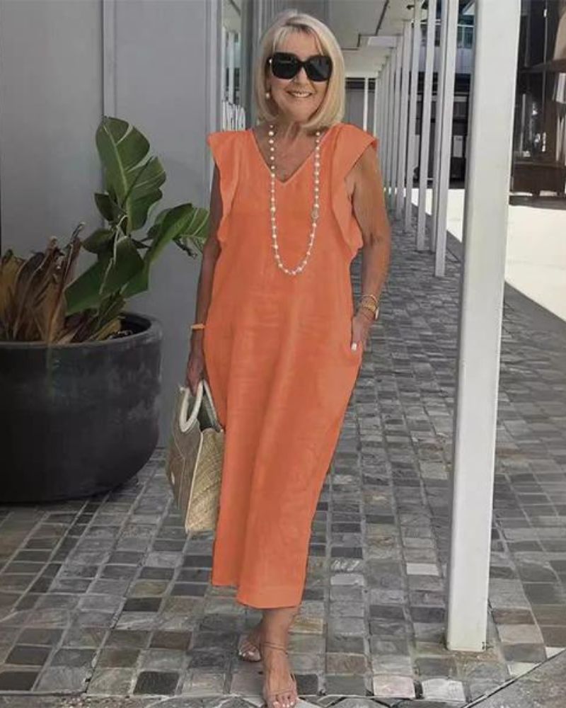 GLORIA – VESTIDO LARGO DE LINO