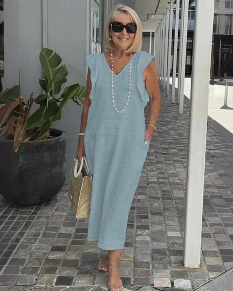 GLORIA – VESTIDO LARGO DE LINO