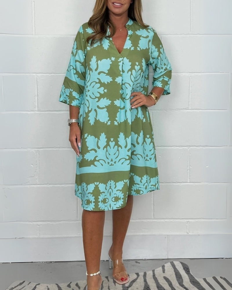 BAROLA - VESTIDO BOHO CON ESCOTE EN V