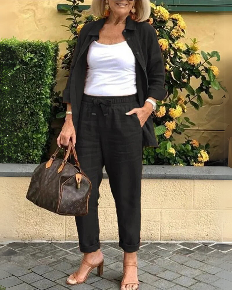 AIRENA - Conjunto de Camisa y Pantalón