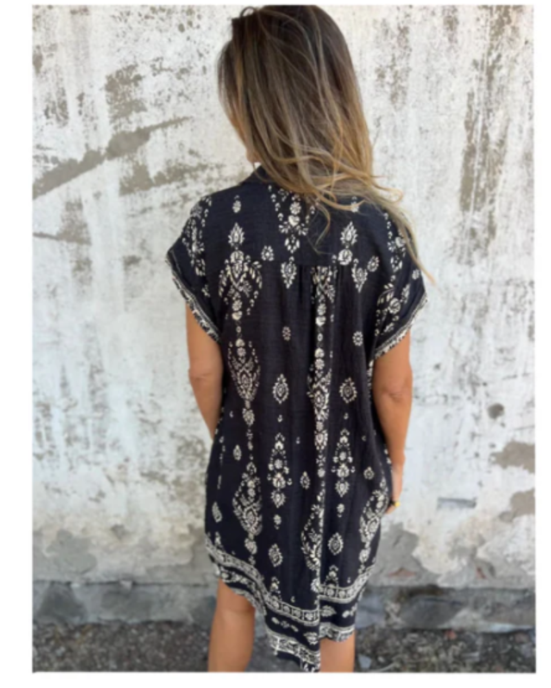 ORONE - VESTIDO IMPRESO DE CORTE SUELTO
