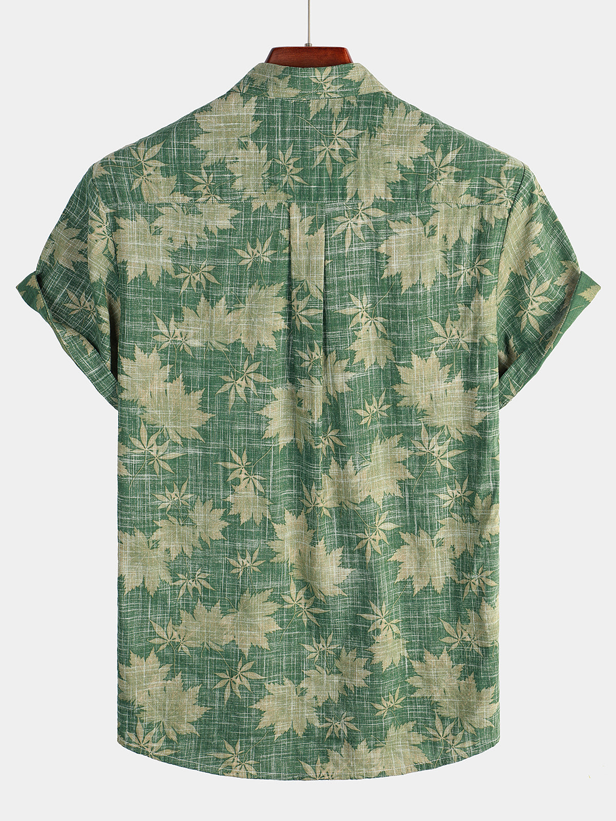 Camisa de Hawaii de Algodón con Mangas Cortas