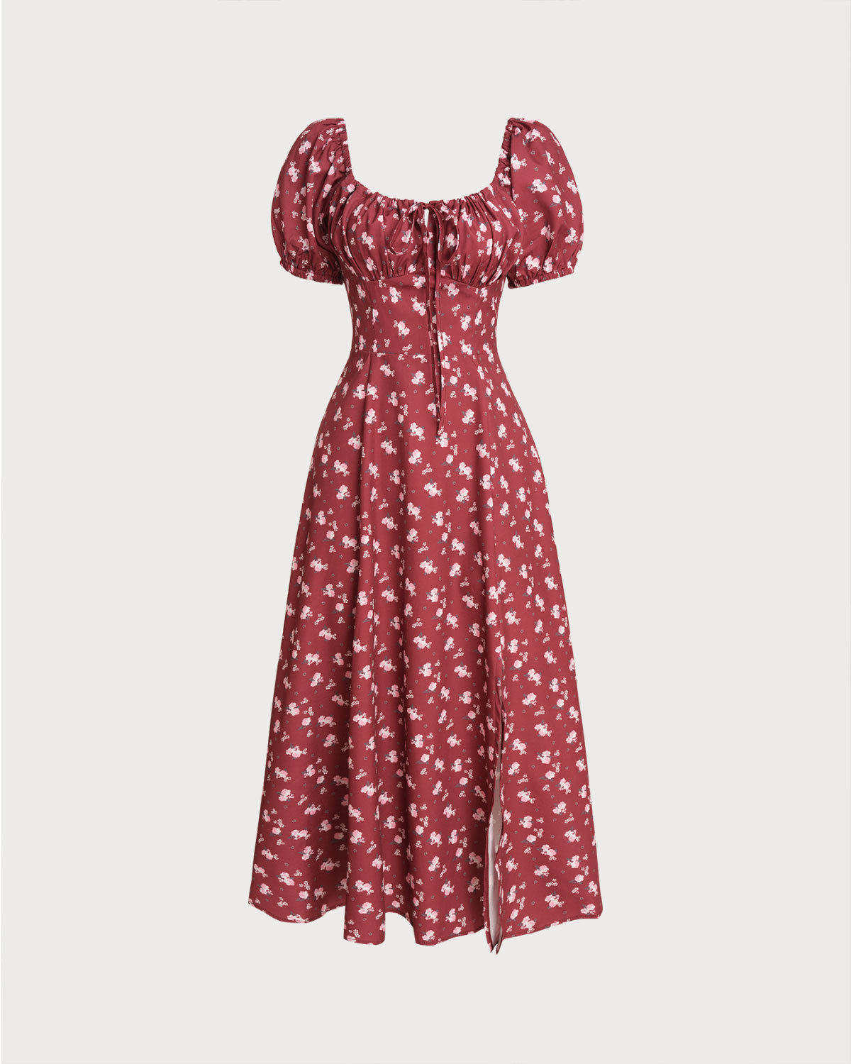 Scarlett – Vestido Midi de Cuello Cuadrado con Mangas Abullonadas