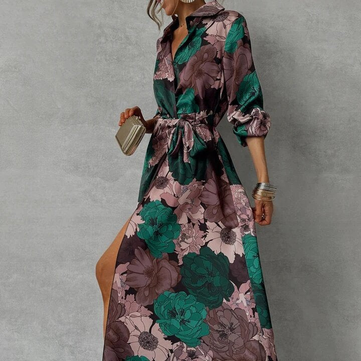 Orquídea | Elegante Vestido Floral con Escote en V