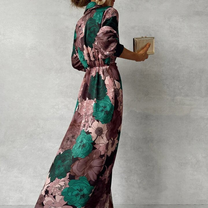 Orquídea | Elegante Vestido Floral con Escote en V
