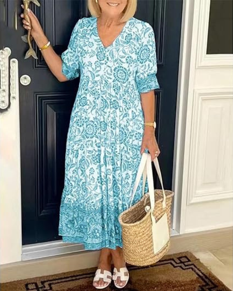 ARIAS - VESTIDO BOHEMIO CON ESCOTE EN V