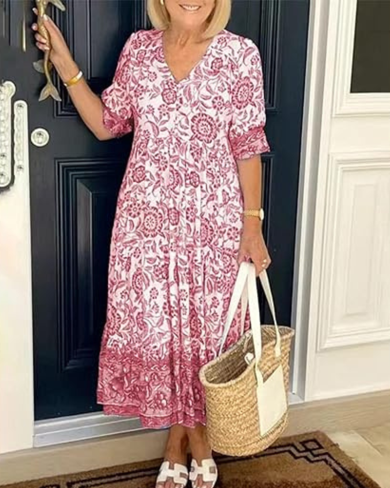 ARIAS - VESTIDO BOHEMIO CON ESCOTE EN V