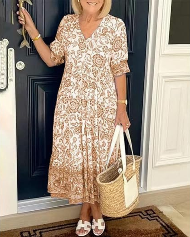 ARIAS - VESTIDO BOHEMIO CON ESCOTE EN V