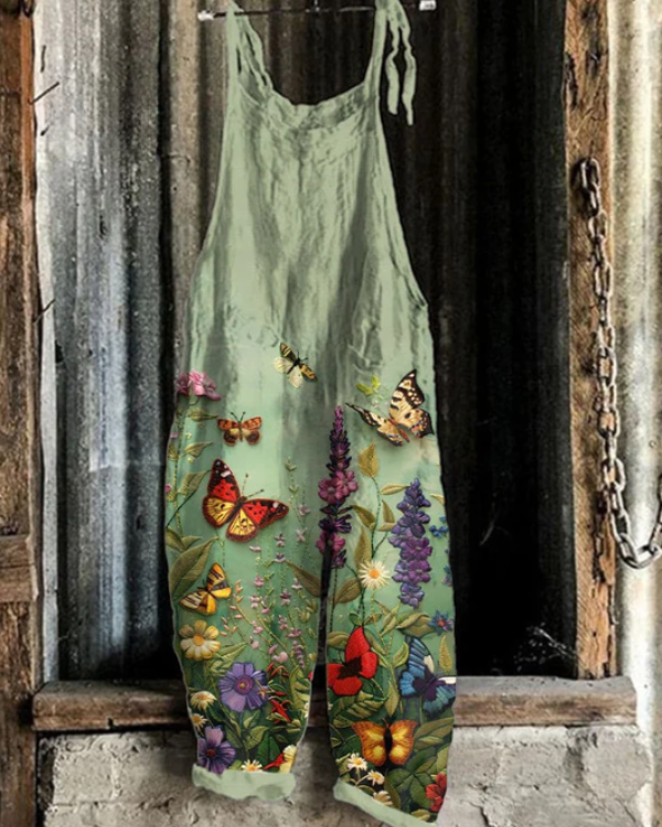 Solea | Overoles artesanales ligeros con mariposas y flores