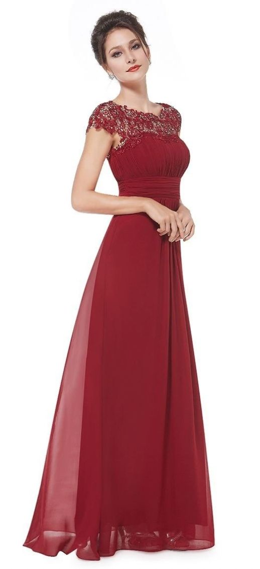 Shirley | Vestido de Dama de Honor con Escote Lacey
