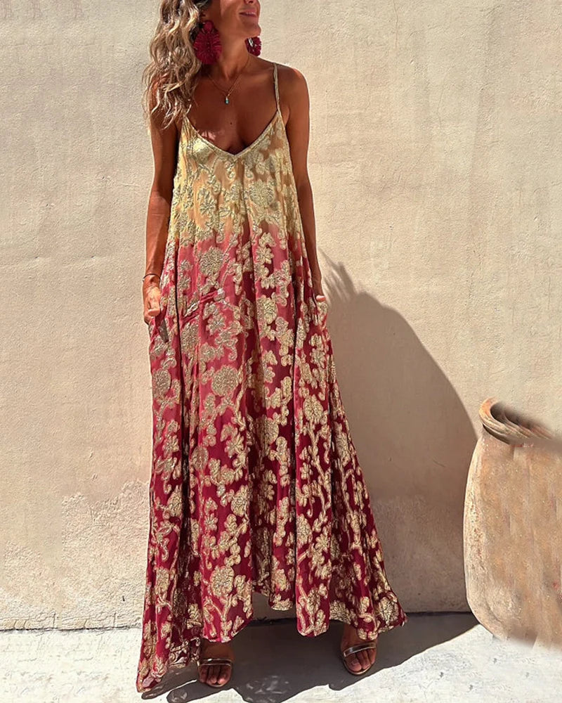 EREDES - Vestido Bohemio Impreso