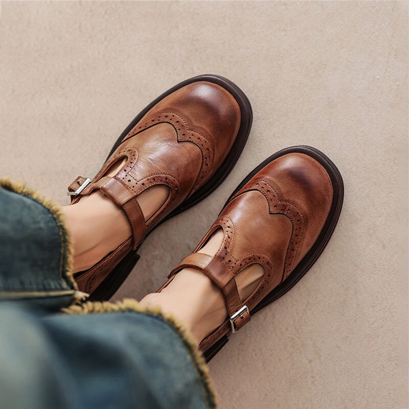 Risla Zapatos Mary Jane de Cuero